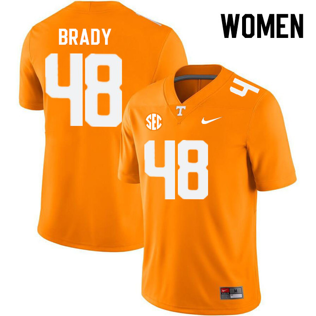 Women #48 Bennett Brady Tennessee Volunteers College Football Jerseys Stitched Sale-Orange - Click Image to Close